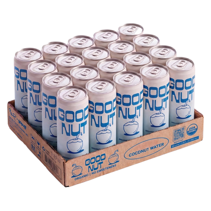 Good Nut Premium Organic Sparkling Coconut Water 11.8oz Can, 24 pack