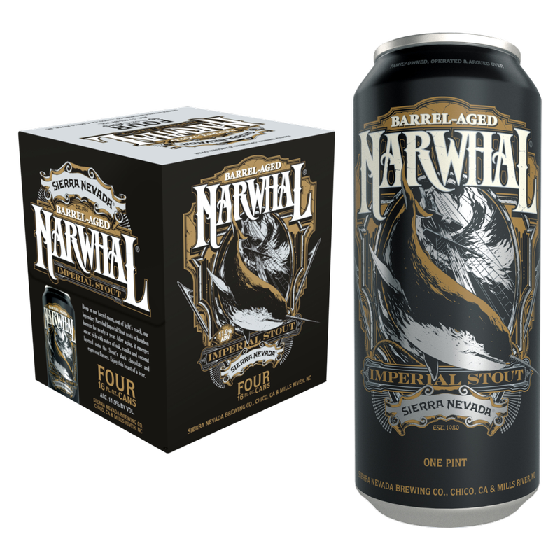 Sierra Nevada Brewing Barrel-Aged Narwhal Stout 4pk 16oz Can