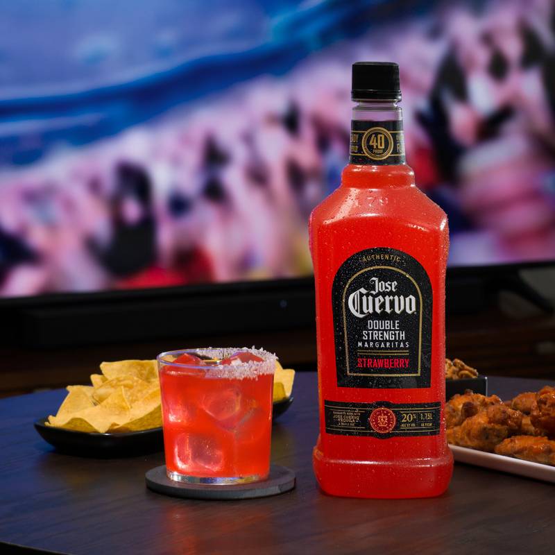Jose Cuervo Authentic Margarita Double Strength Strawberry Ready to Drink Cocktail 1.75L 20% ABV