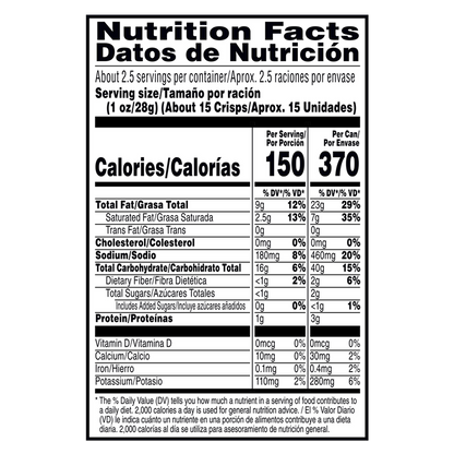 Pringles Potato Crisps Chips Cheddar Cheese 2.5oz Grab N' Go