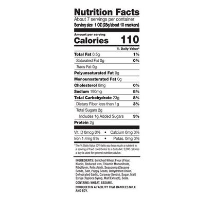 Pretzel Crisps Everything Pretzel Crackers, 7.2oz