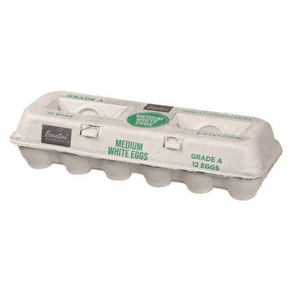 Essential Everyday Grade A Medium White Eggs - 12ct