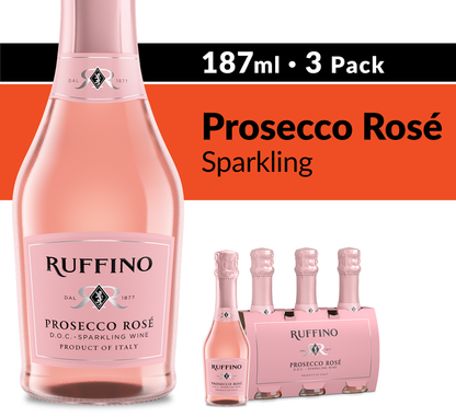 Ruffino Sparkling Rose 3pk 187ml Btl