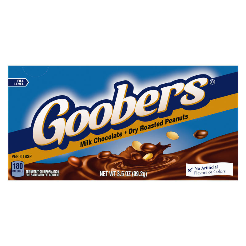 Goobers, Roasted Peanuts and Milk Chocolate, Movie Theater Candy Box, 3.5 oz