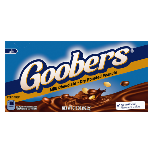 Goobers, Roasted Peanuts and Milk Chocolate, Movie Theater Candy Box, 3.5 oz