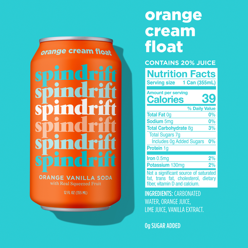 Spindrift Soda Orange Cream Float 12oz Can