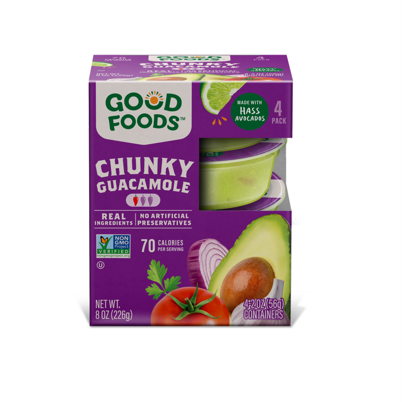 Good Foods Chunky Traditional Guacamole Single Serve - 4ct/8oz