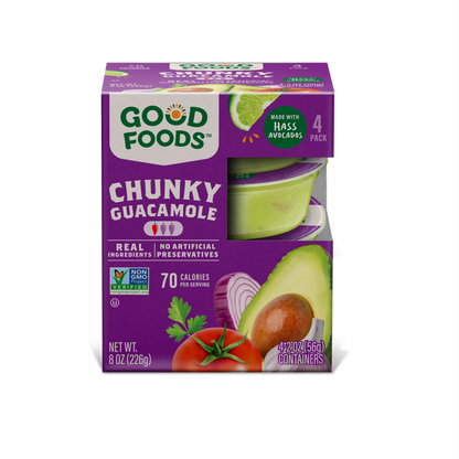 Good Foods Chunky Traditional Guacamole Single Serve - 4ct/8oz