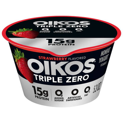 Oikos Triple Zero Strawberry Yogurt - 5.3oz