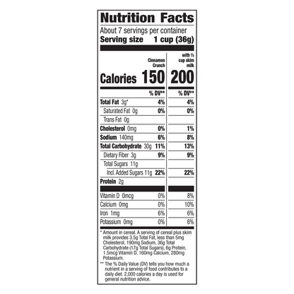 Cascadian Farm Organic Cereal, Cinnamon Crunch 9.2oz