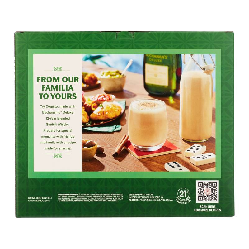 Buchanan's 12 Year Scotch 750ml Bottle w/ Dominoes Tin