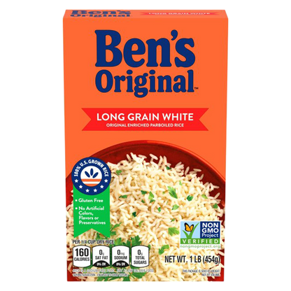 BEN'S ORIGINAL Converted Brand Enriched Long Grain White Rice Box 1lb