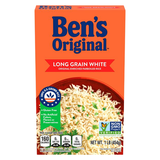 BEN'S ORIGINAL Converted Brand Enriched Long Grain White Rice Box 1lb