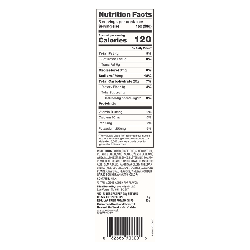 Popchips Crazy Hot Potato Chips 5oz