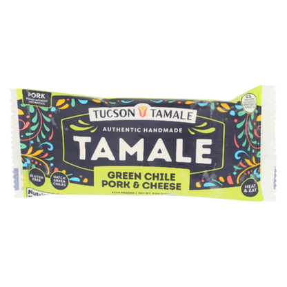 Tucson Tamale Green Chile Pork & Cheese Tamale, 5 oz