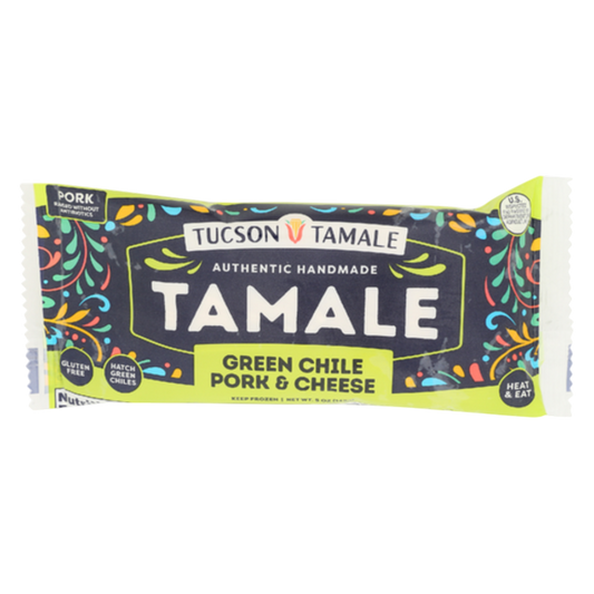 Tucson Tamale Green Chile Pork & Cheese Tamale, 5 oz