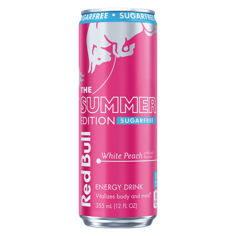 Red Bull Sugar Free White Peach The Summer Edition Energy Drink 12oz Can