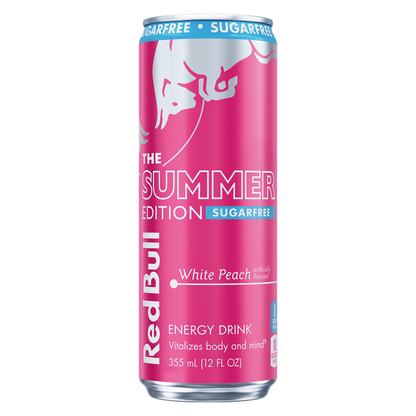 Red Bull Sugar Free White Peach The Summer Edition Energy Drink 12oz Can