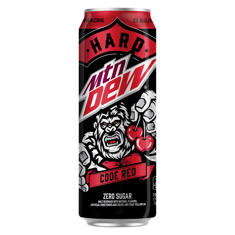 MTN DEW Hard Zero Sugar Code Red Single 24oz Can 5% ABV