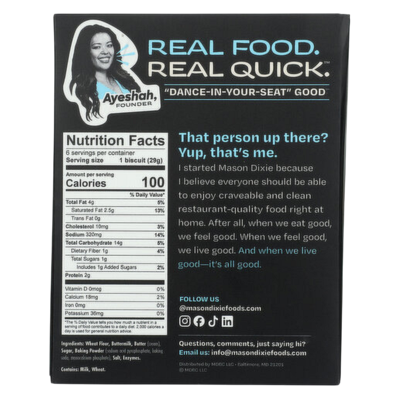 Mason Dixie Mini Buttermilk Biscuits 6ct