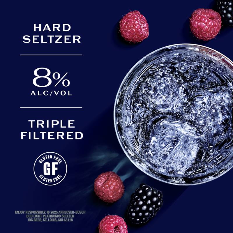 Bud Light Platinum Wild Berry Seltzer Single 25oz Can 8.0% ABV