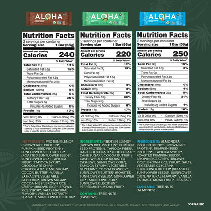 Aloha Protein Bar Sampler Pack, 12 bars