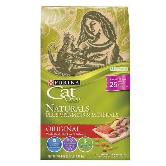Purina Cat Chow Naturals with Chicken and Salmon Dry Cat Food 3.15lb
