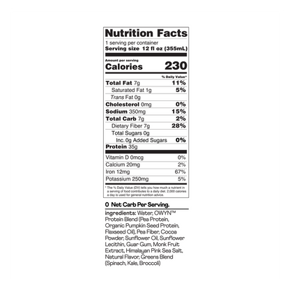 OWYN Elite Pro 35G Chocolate Plant Based Protein Drink 12oz Btl