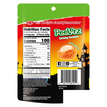 Amos Peelerz Gummy Pumpkin, 6oz