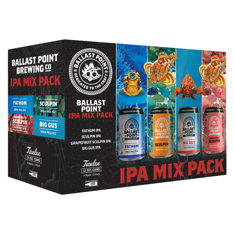 Ballast Point IPA Variety 12pk 12oz Btl 7.0% ABV