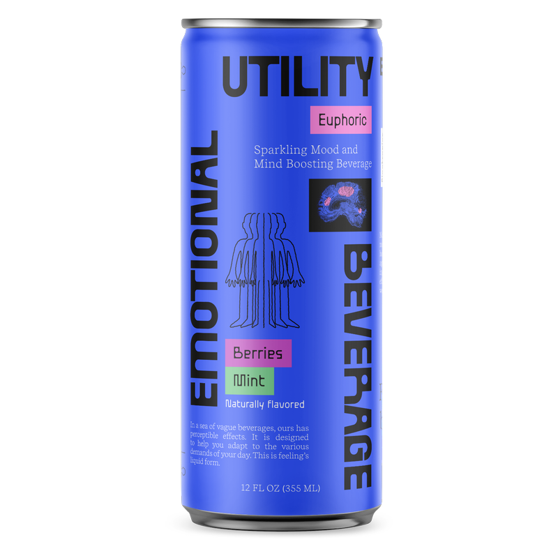 Emotional Utility Beverage Berries Mint Euphoric Sparkling Beverage 12oz Btl