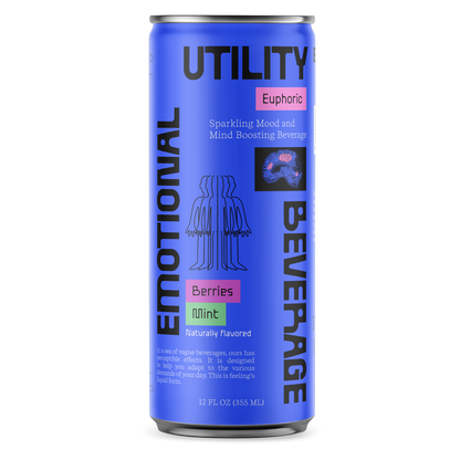 Emotional Utility Beverage Berries Mint Euphoric Sparkling Beverage 12oz Btl