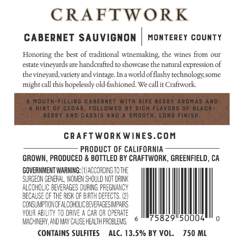 Craftwork Cabernet Sauvignon 750ml
