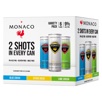 Monaco Cocktails Variety 6pk 355ml Can 9% ABV