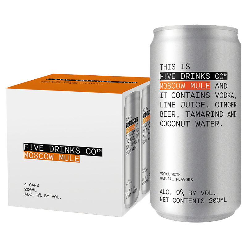 Five Drinks Co Moscow Mule 4pk 200ml Can 9% ABV