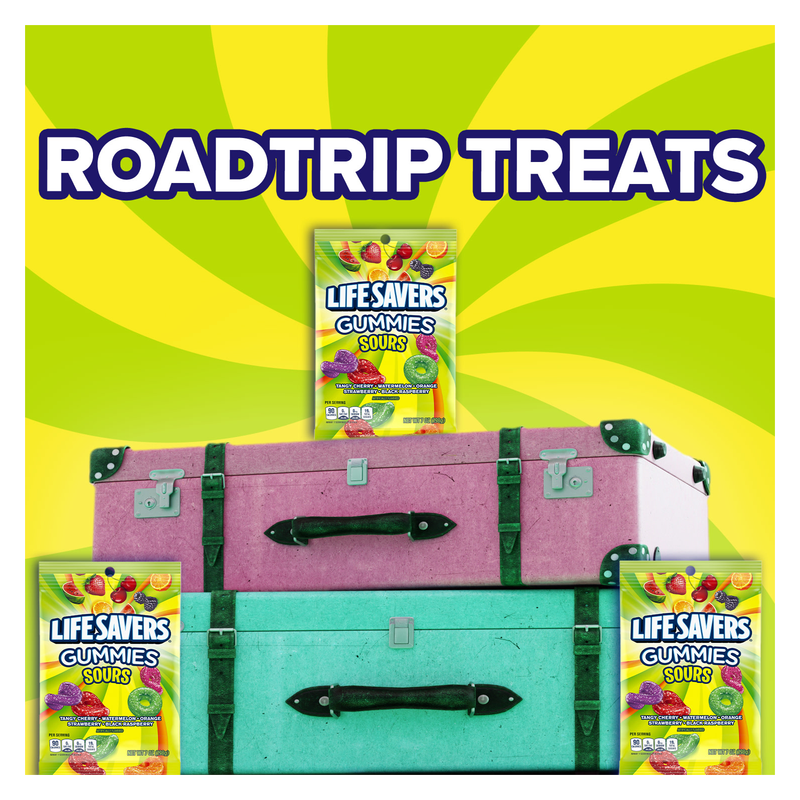 LIFE SAVERS Sour Gummy Candy Pack, Individually Wrapped Candy Bulk, Variety Flavors Box, 12 Bags of Sour Gummies