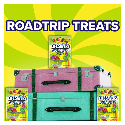 LIFE SAVERS Sour Gummy Candy Pack, Individually Wrapped Candy Bulk, Variety Flavors Box, 12 Bags of Sour Gummies