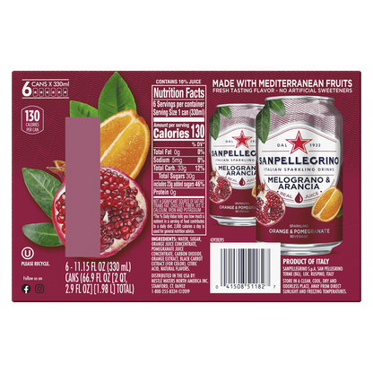 Sanpellegrino Melograno & Arancia Pomegranate Orange 6pk 11.15oz