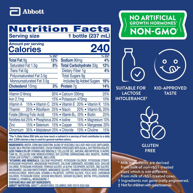 Pediasure Grow & Gain Chocolate Flavor Shake 6pk 8oz Ctn