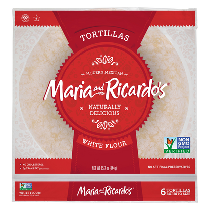 Maria & Ricardo's Burrito Size White Flour Tortillas - 15.7oz