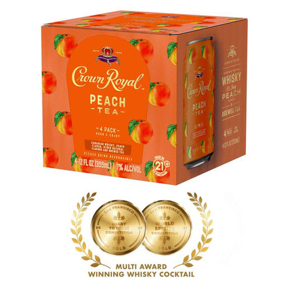 Crown Royal Peach Tea Canadian Whisky Cocktail 4pk 12oz Can 7% ABV