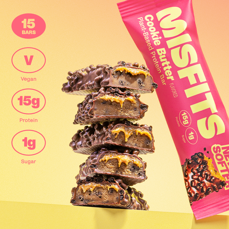 Misfits Plant-Based Cookie Butter Protein Bar, 1.8oz