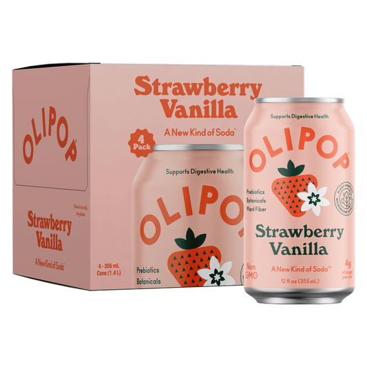 Olipop Strawberry Vanilla 4pk 12oz Can - XL Shelf Stable