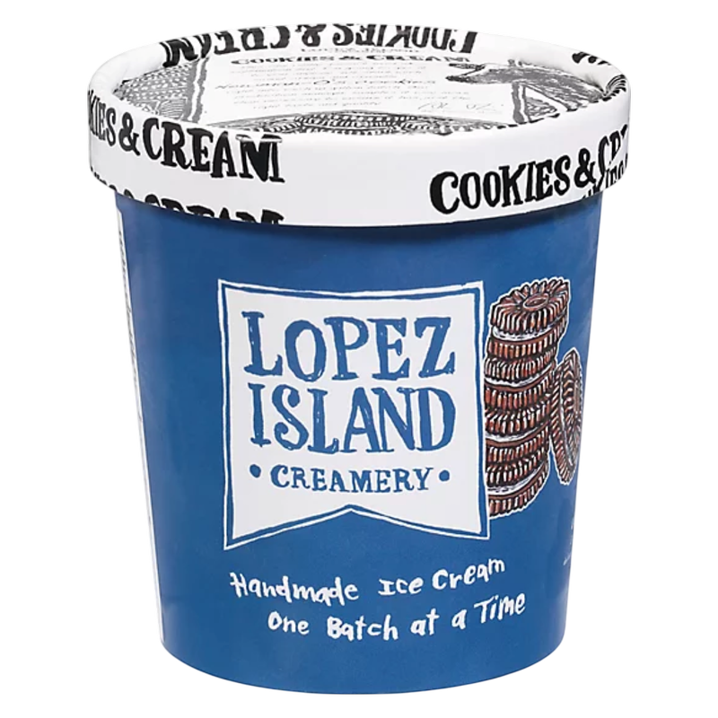 Lopez Island Cookies and Cream Ice Cream, 16 oz