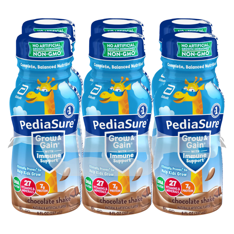 Pediasure Grow & Gain Chocolate Flavor Shake 6pk 8oz Ctn