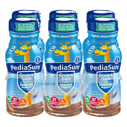 Pediasure Grow & Gain Chocolate Flavor Shake 6pk 8oz Ctn