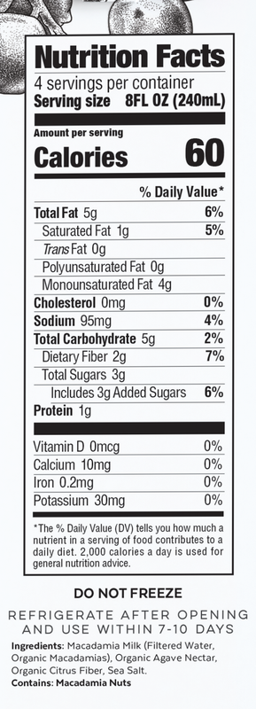 Milkadamia Organic Artisan Macadamia Milk 32oz Carton