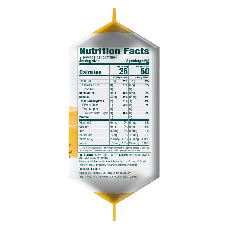 Gimme Organic Toasted Sesame Seaweed 0.35oz