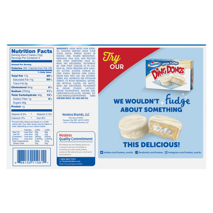 HOSTESS Chocolate DING DONGS, Creamy Filling, Individually Wrapped - 10 Count, 12.70 oz