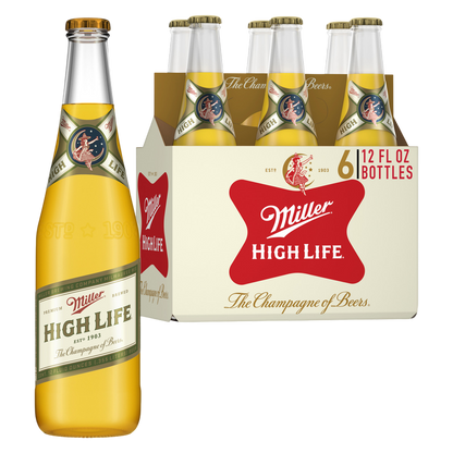 Miller High Life American Lager Beer 6pk 12oz 4.6% ABV